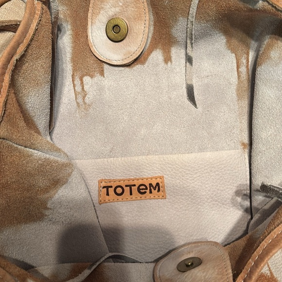 Totem tie dye leather tote bag - Picture 4 of 5